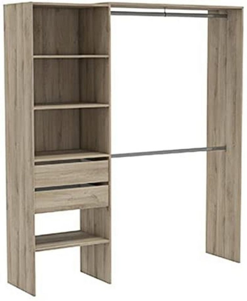 habeig Kleiderschrank Kleiderschrank begehbar offen Garderobe Schrank Vorhang Akazie Bild 1