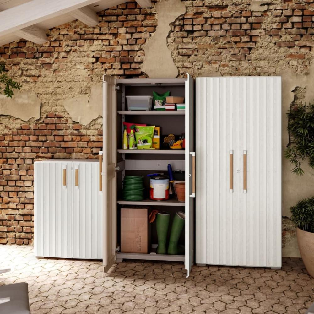 Keter Mehrzweckschrank Groove Beige und Sandfarben 445046 Bild 1