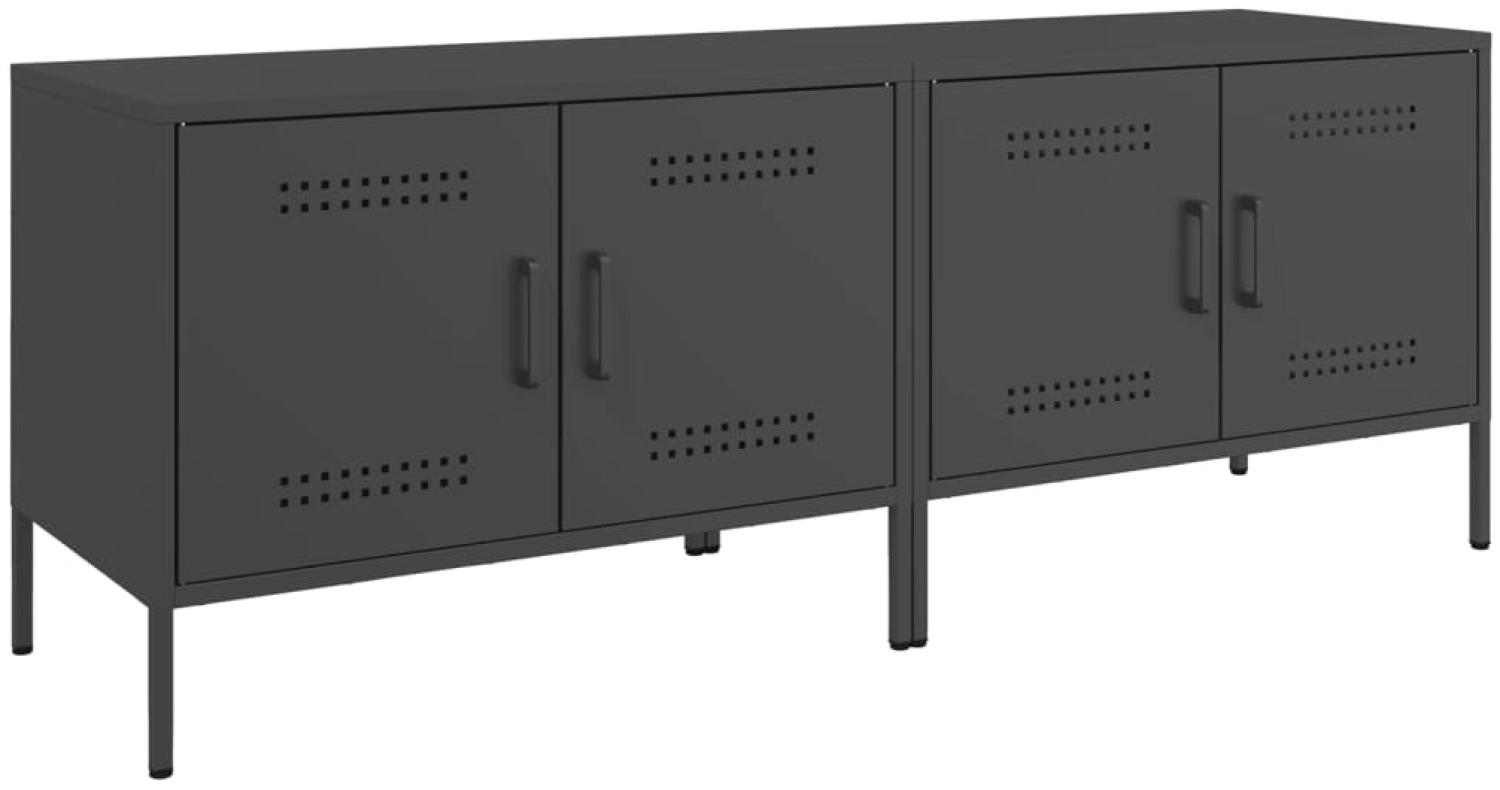 vidaXL TV-Schränke 2 Stk. Schwarz 68x39x50,5 cm Stahl 842935 Bild 1