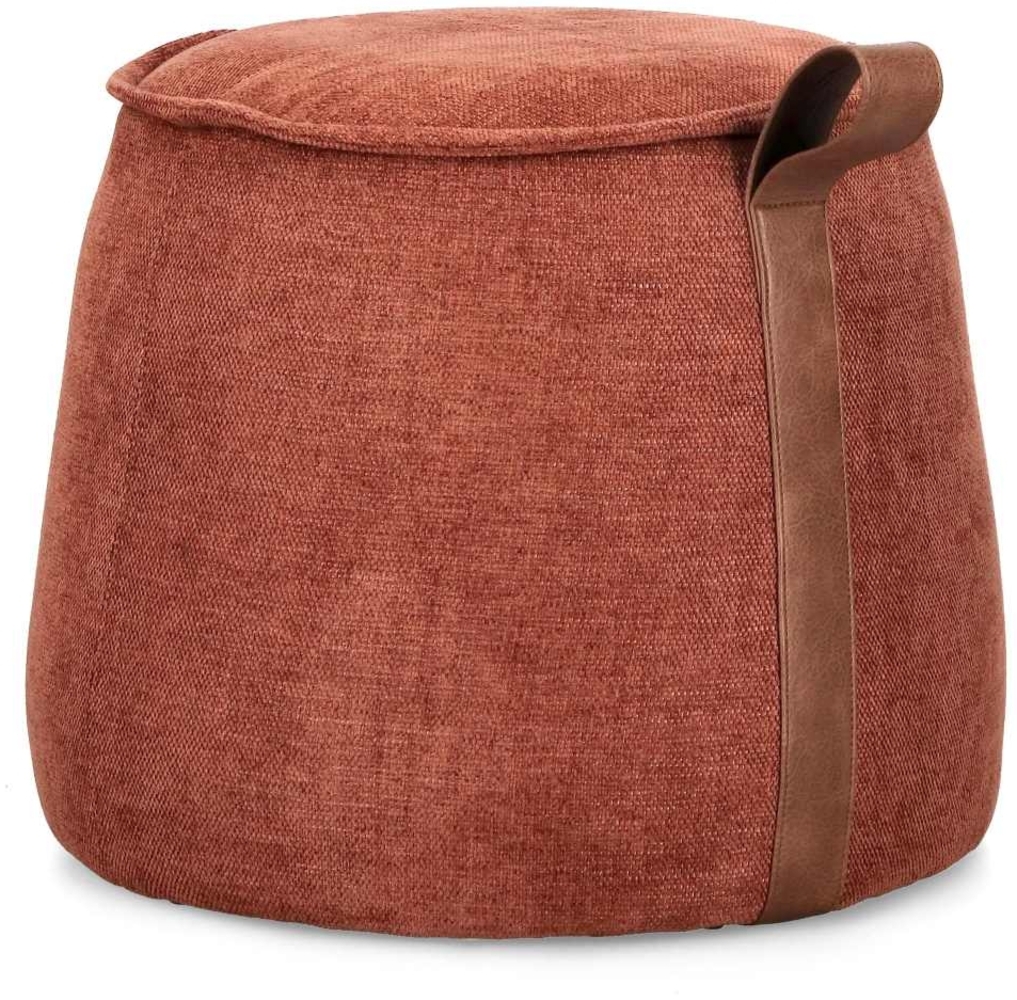 Pouf Anila aus Chenille-Stoff, Ginger, 50x50x42 cm Bild 1