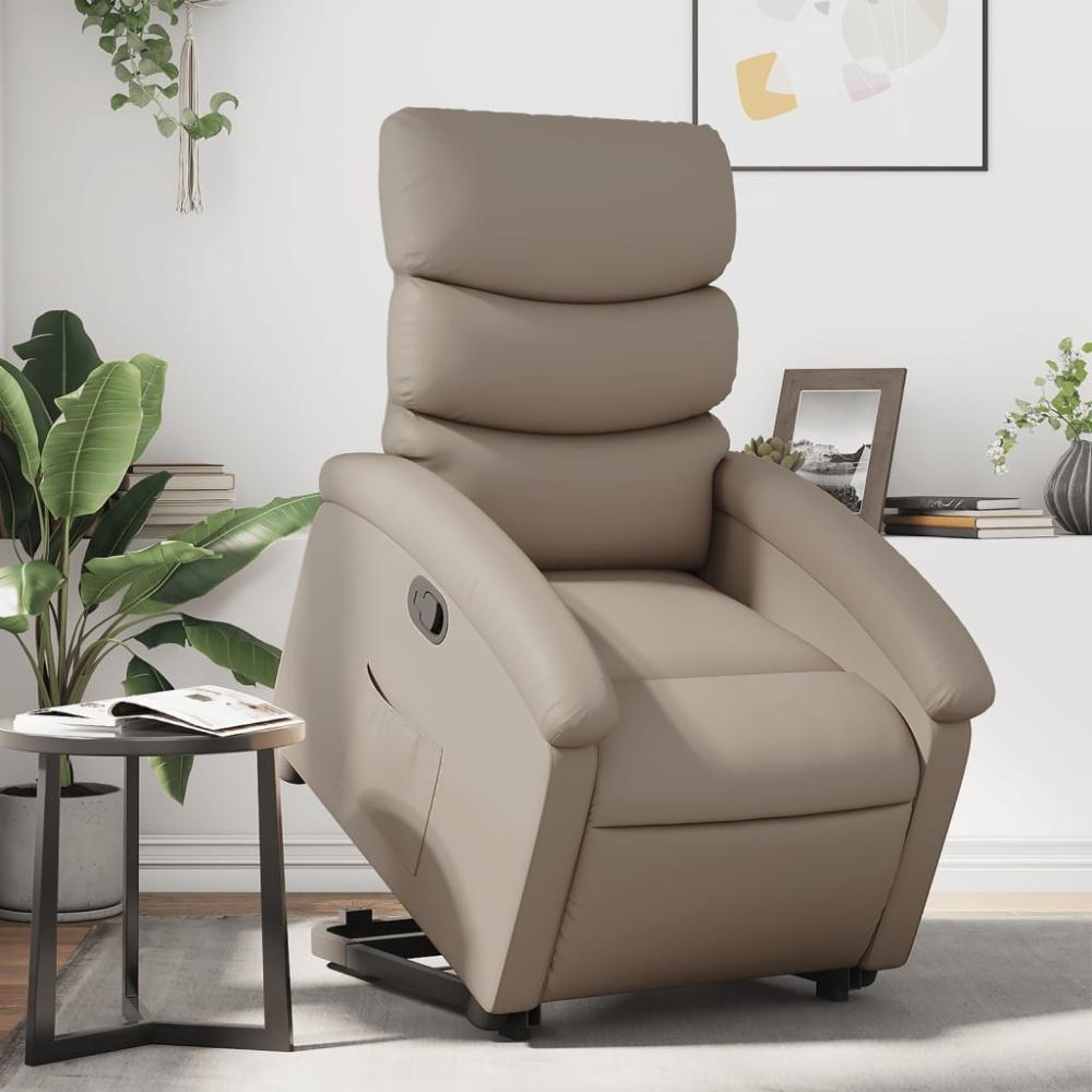 vidaXL Relaxsessel mit Aufstehhilfe Cappuccino-Braun Kunstleder 3204046 Bild 1