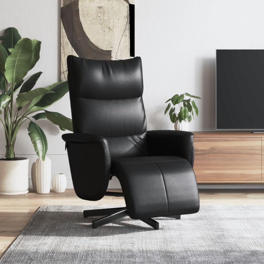 vidaXL Relaxsessel mit Fußteil Schwarz Kunstleder 356589 Bild 1
