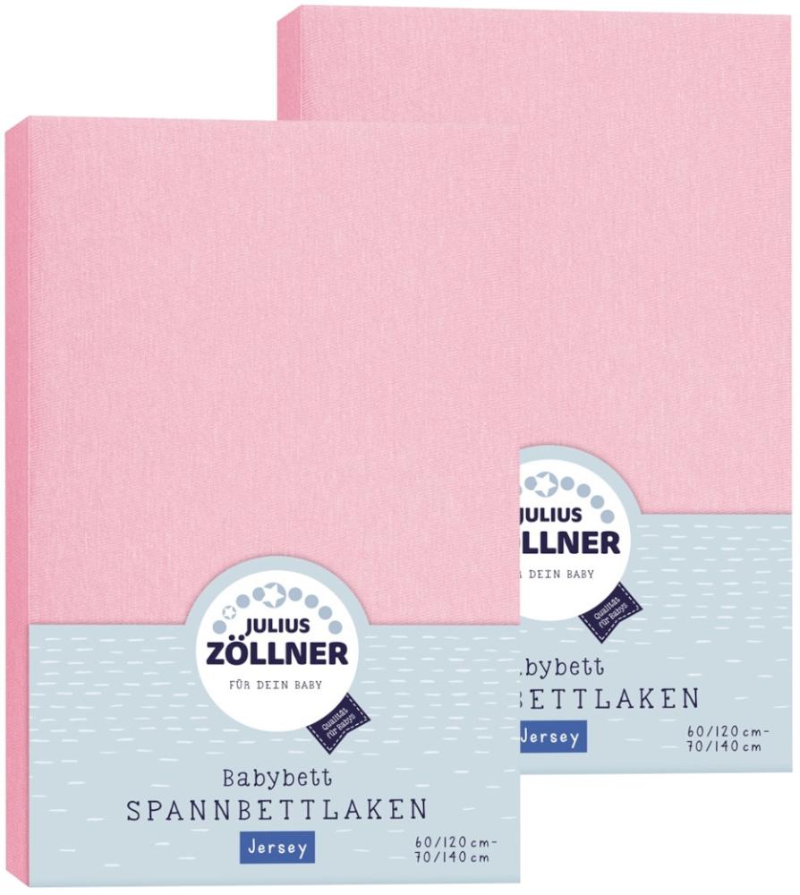 Julius Zöllner Spannbetttuch Jersey 70x140 / 60x120 Rosa Doppelpack Bild 1