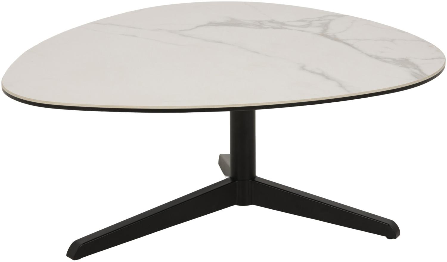 Barnsley Couchtisch 77x84 Glas Marmordruck schwarz Tisch Beistelltisch Sofatisch Bild 1