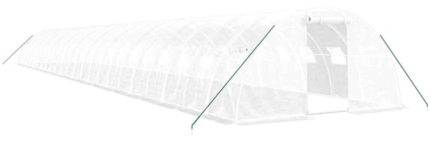 vidaXL Gewächshaus mit Stahlrahmen Weiß 96 m² 24x4x2 m 3188082 Bild 1