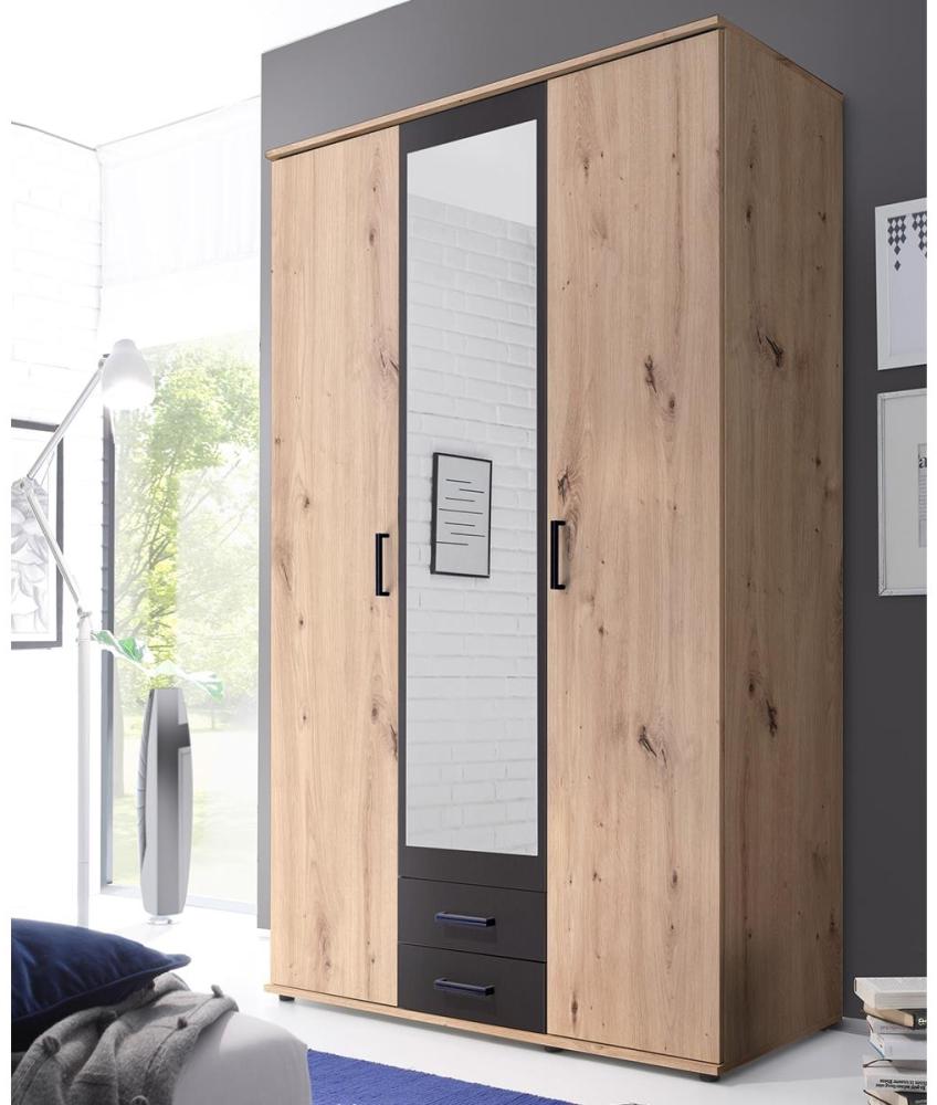 Kleiderschrank >Cilli< in Anthrazit - 119,6x196,3x53,5cm (BxHxT) Bild 1