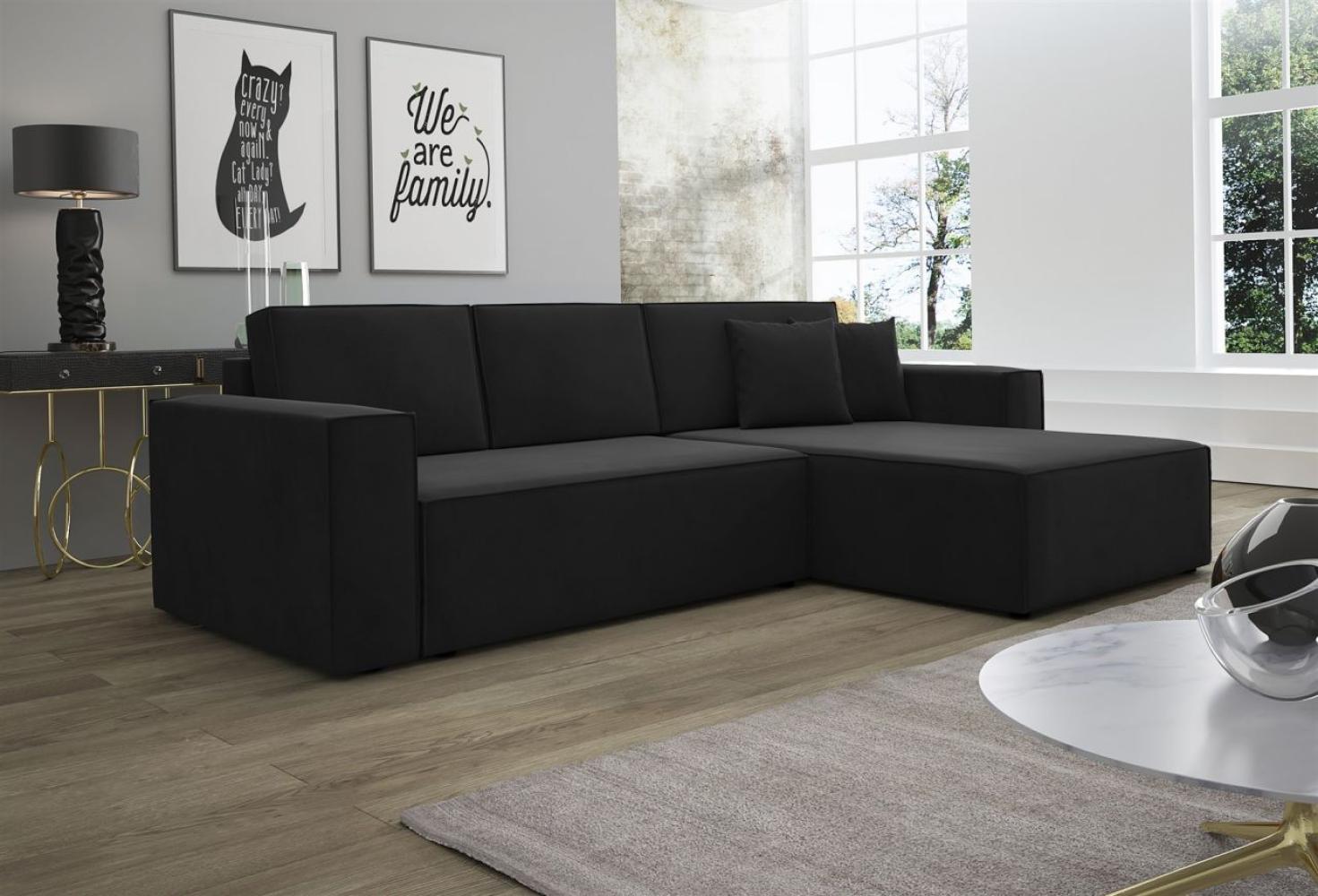 Ecksofa Schlafsofa Sofa CONOR Stoff Kronos Anthrazit Ottomane Rechts Bild 1