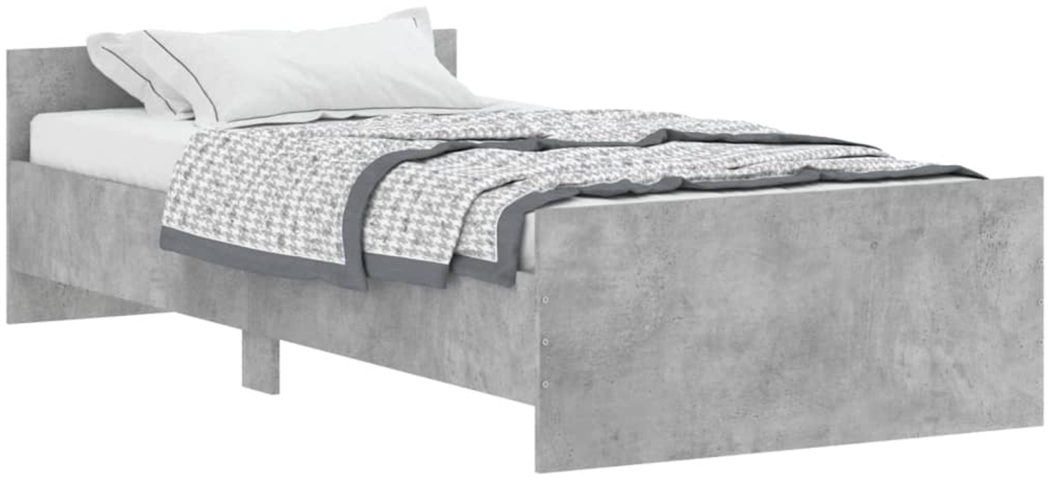 vidaXL Bettgestell Betongrau 90x190 cm Holzwerkstoff 835942 Bild 1