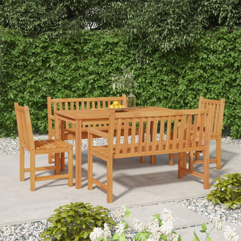 vidaXL 5-tlg. Garten-Essgruppe Massivholz Teak 3157152 Bild 1