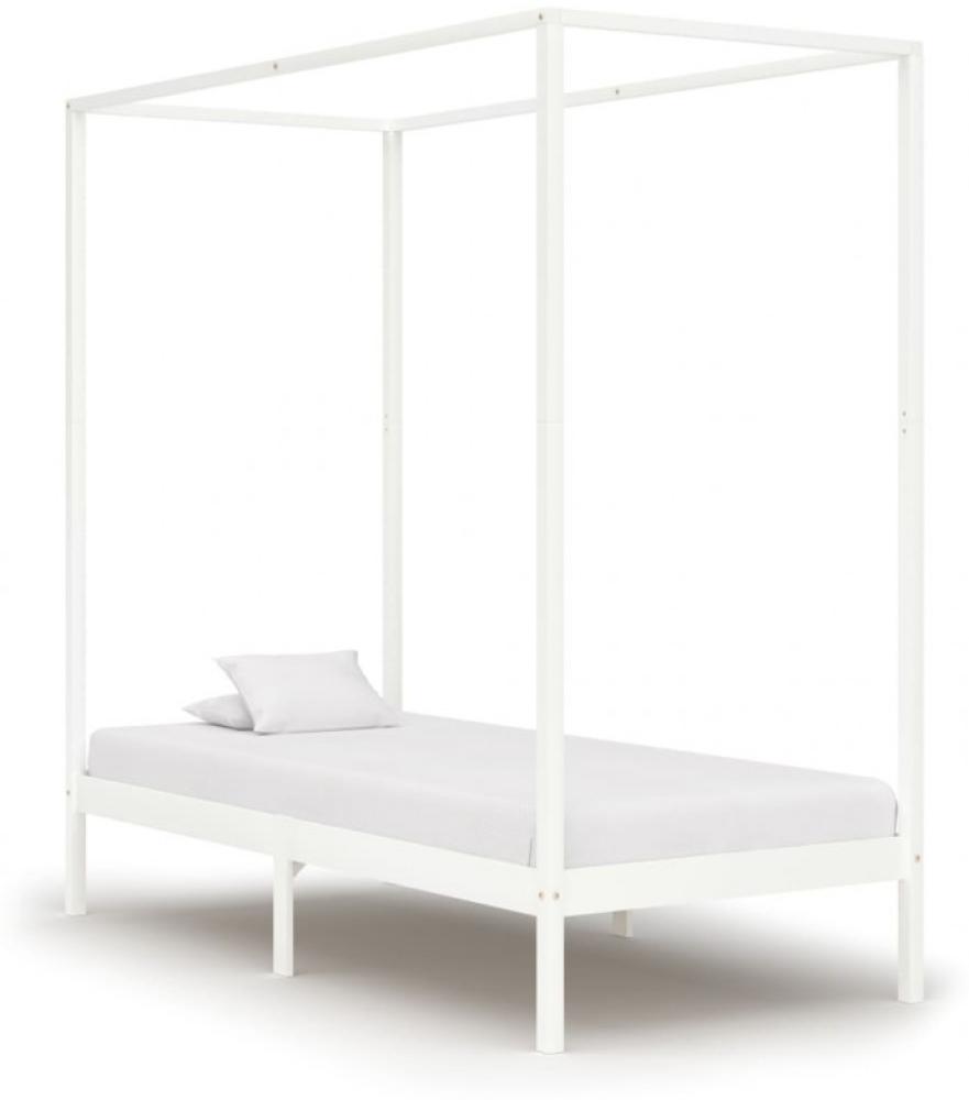 vidaXL Himmelbett-Gestell Weiß Massivholz Kiefer 90 x 200 cm 283262 Bild 1