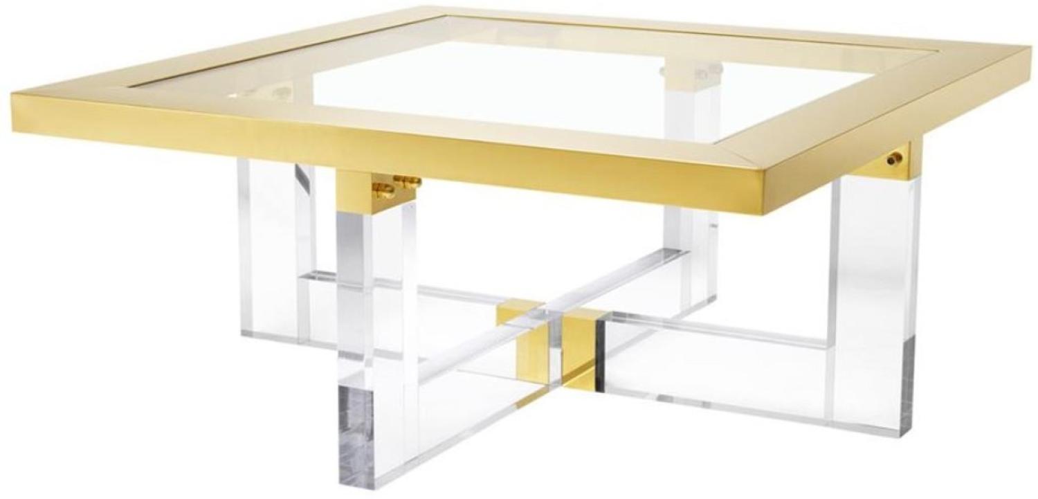 Casa Padrino Luxus Couchtisch / Wohnzimmertisch Gold 100 x 100 x H. 43 cm - Wohnzimmermöbel Bild 1