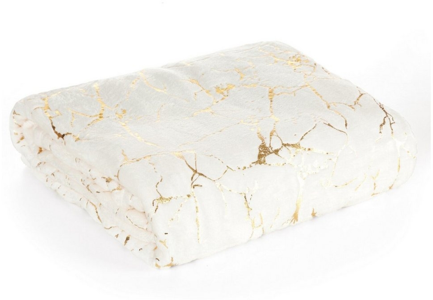 Wohndecke mit goldenem Marmormuster Glamour GLAMO 150x200 cm creme gold Bild 1