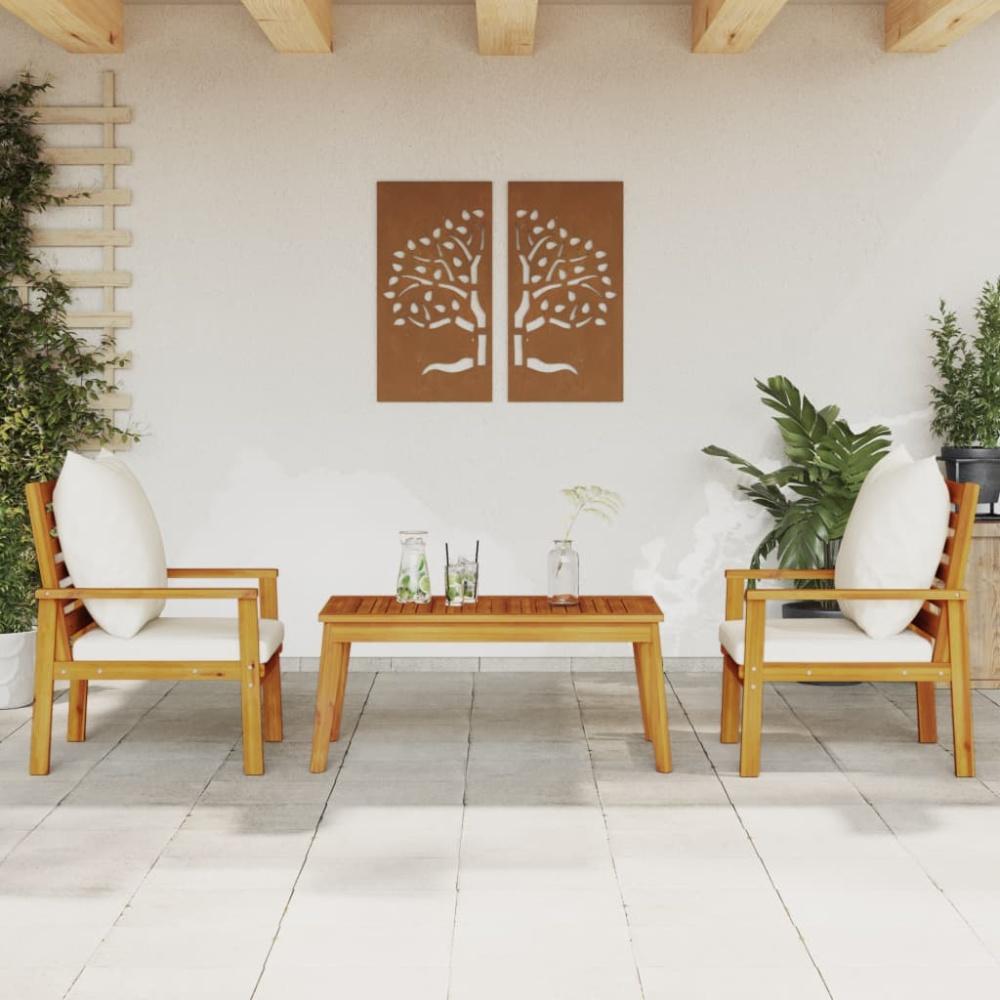 vidaXL 3-tlg. Garten-Lounge-Set mit Kissen Massivholz Akazie Bild 1