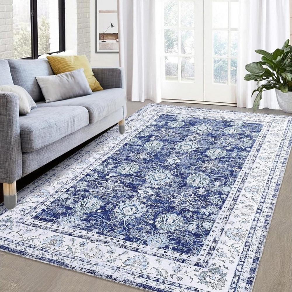 GarveeMore Teppich Vintage orientalischer Blumen-Teppich, waschbar, 120x170cm Bild 1