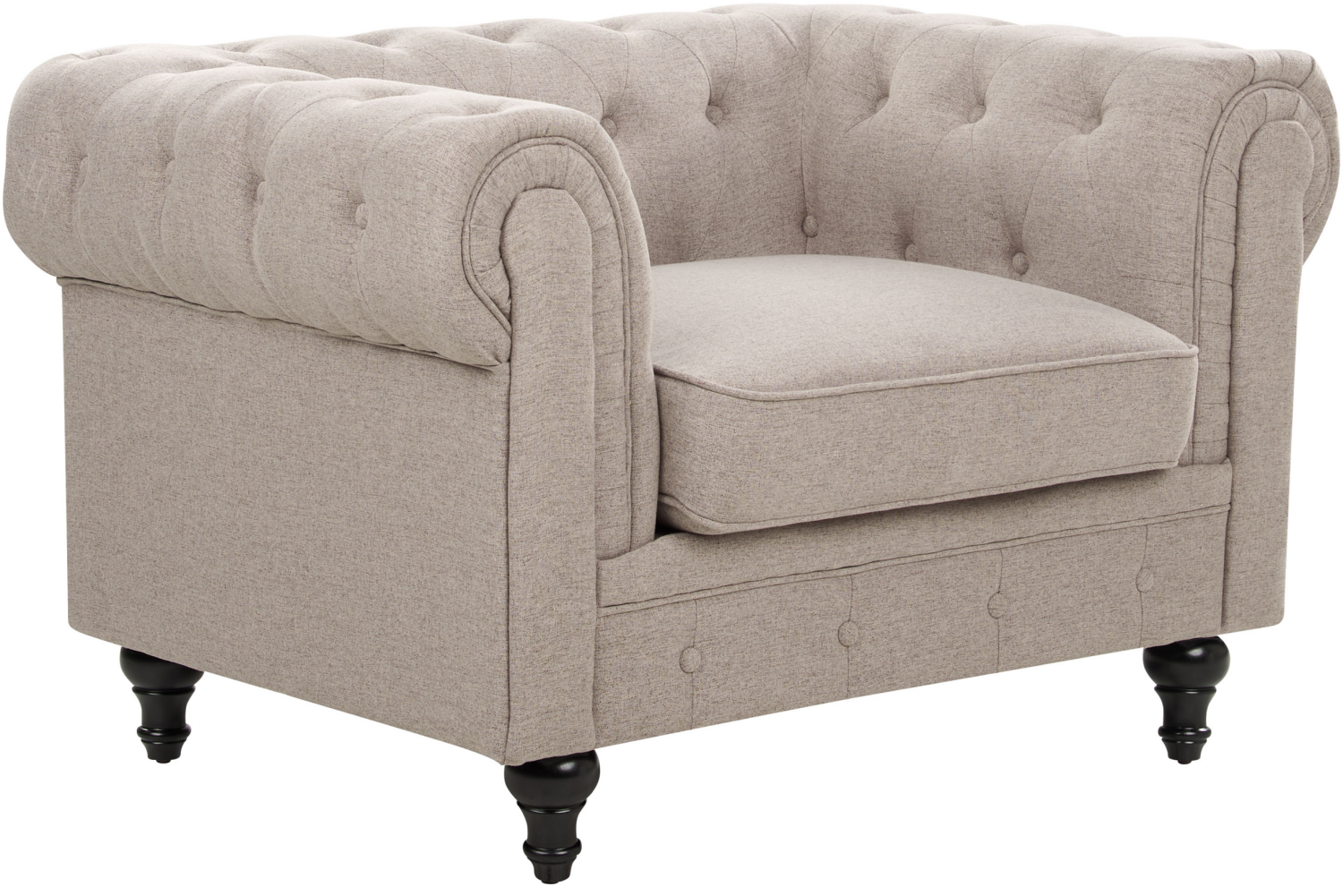 Sessel CHESTERFIELD Stoff Taupe Bild 1