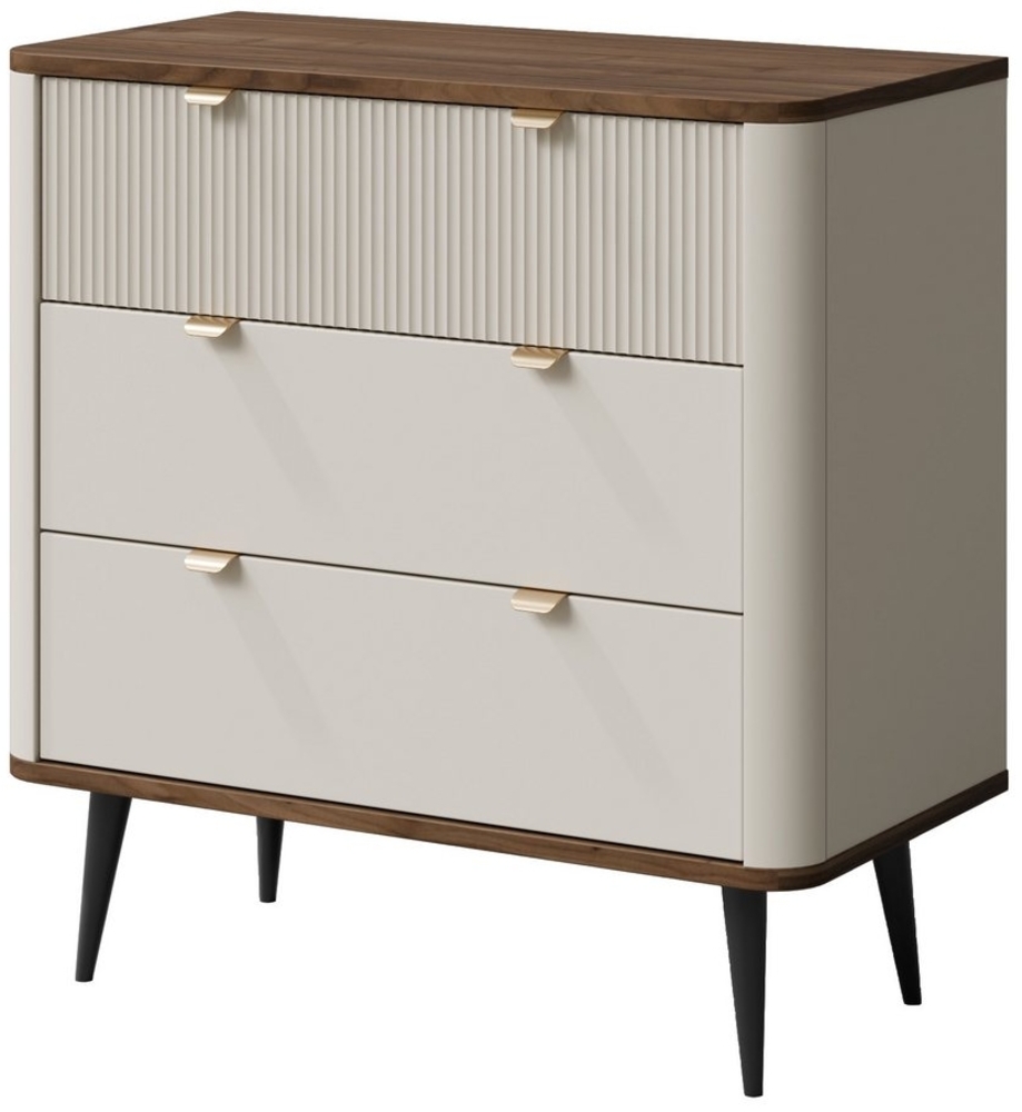 Compleo Kommode schmal, 90 cm breit, Sideboard mit 3 Schublade LILIA, Modern design Bild 1