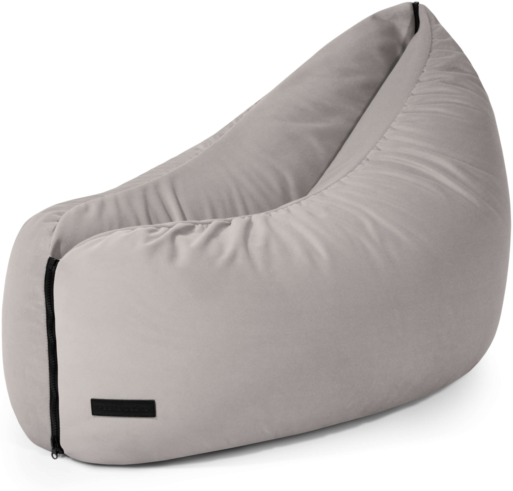 Sitzsack Clip Clap 90, Bezugstoff - Barcelona, 100% Polyester, White Grey, 60x90x70 Bild 1