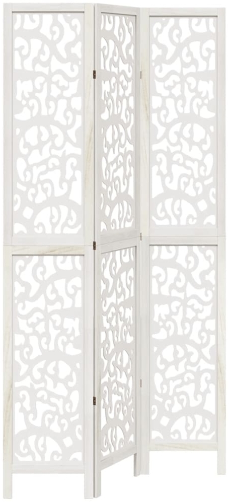 vidaXL 3-tlg. Raumteiler Weiß Massivholz Paulownia 358736 Bild 1