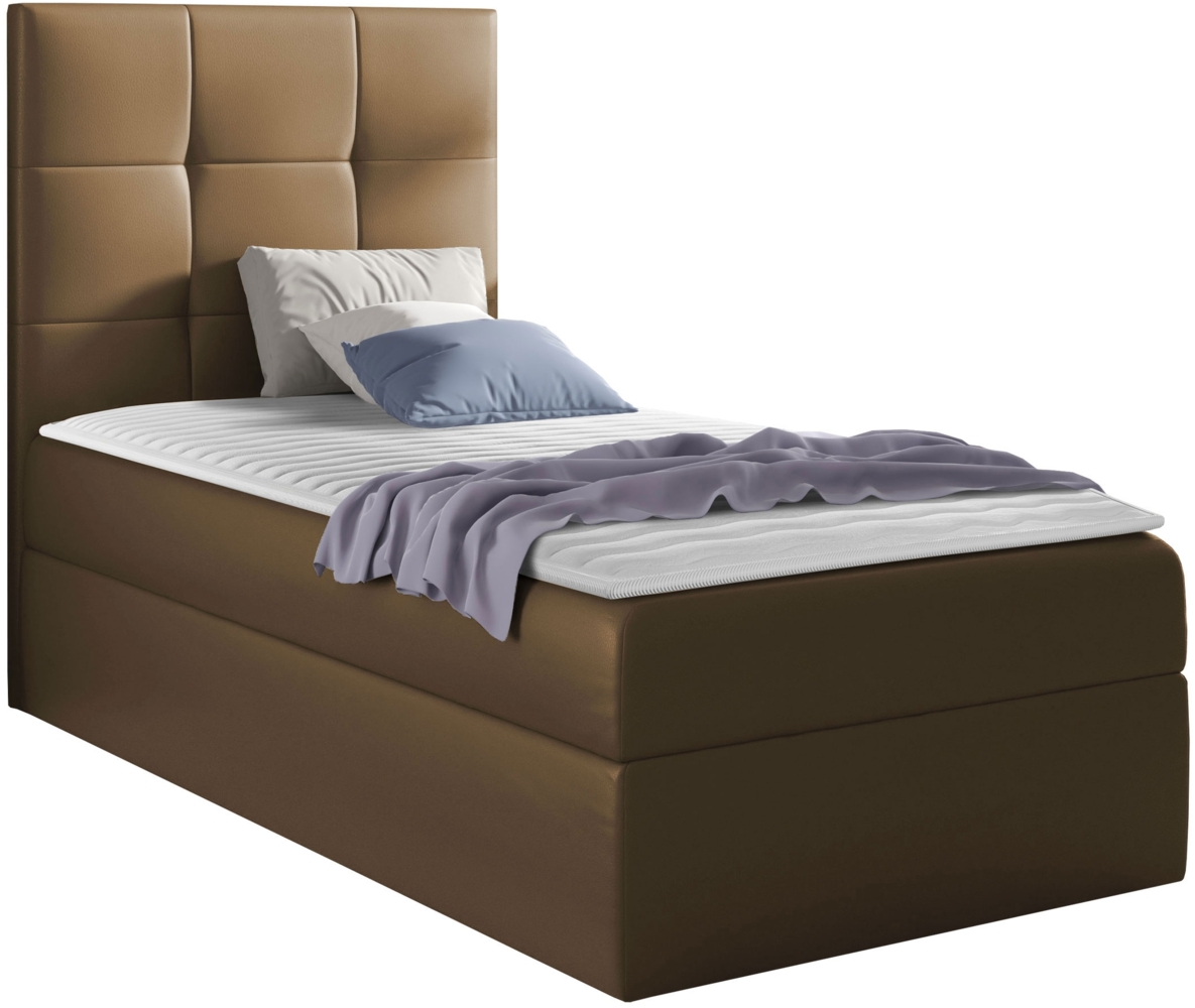 Boxspringbett 'Minvan 2' links, braun, 90x200 cm Bild 1