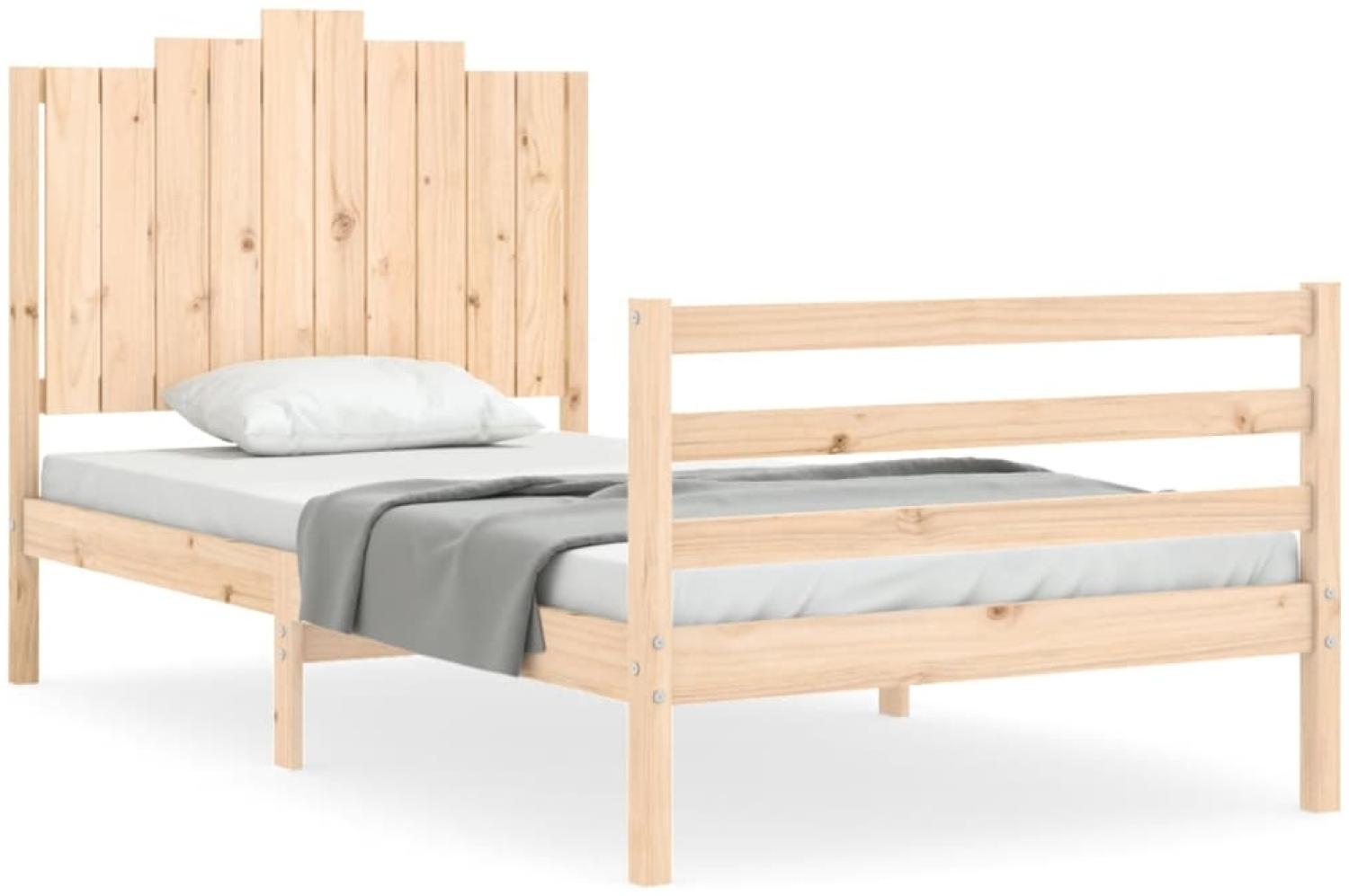 vidaXL Massivholzbett mit Kopfteil 100x200 cm 3194171 Bild 1