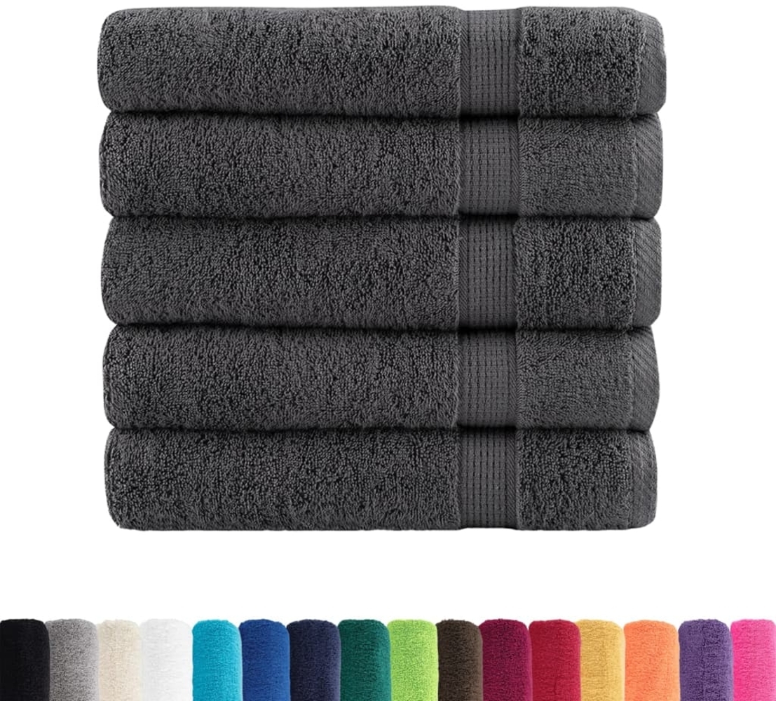 vidaXL Premium-Badetücher SOLUND 25 Stk. Anthrazit 100x150 cm 600 g/m² 137167 Bild 1