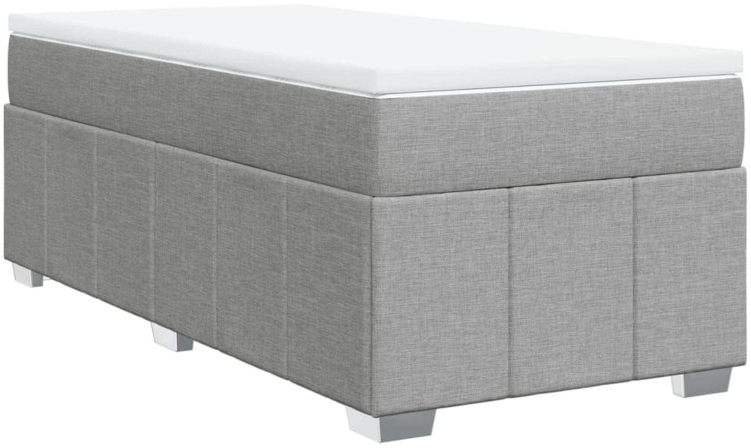 vidaXL Boxspringbett mit Matratze Hellgrau 100x200 cm Stoff 3285449 Bild 1