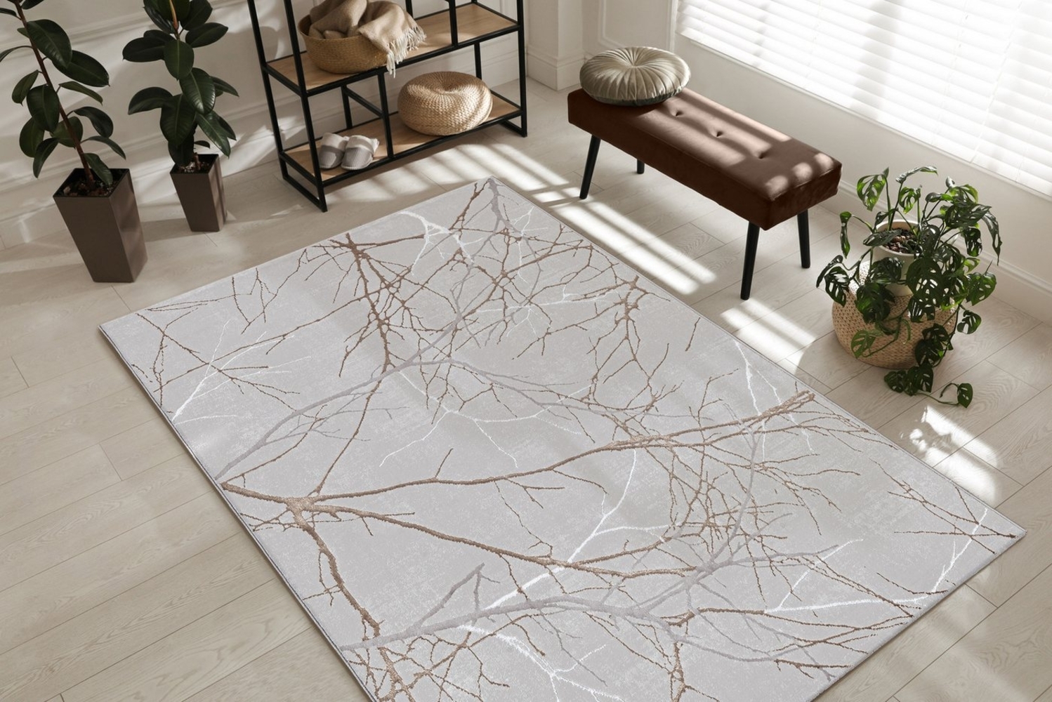 the carpet Teppich Mila, rechteckig, Höhe: 8 mm, moderner Wohnzimmer Teppich elegant glänzender Flor Bild 1
