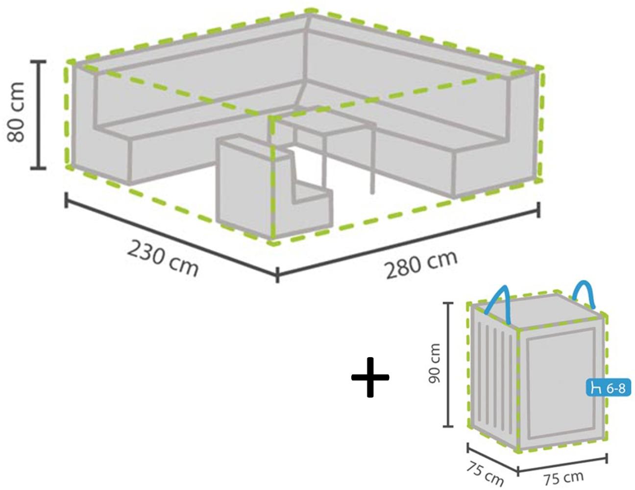 Schutzhülle Abdeckung XL 280x230cm für Garten Lounge Set + Hülle für 6-8 Kissen Bild 1