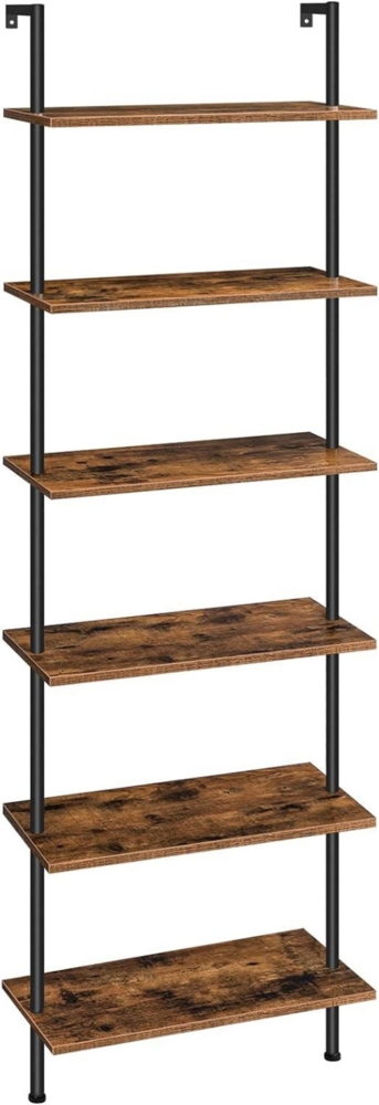 6-stöckiges DIY Bücherregal Industrie Leiterregal Spanplatten Standregal Bild 1