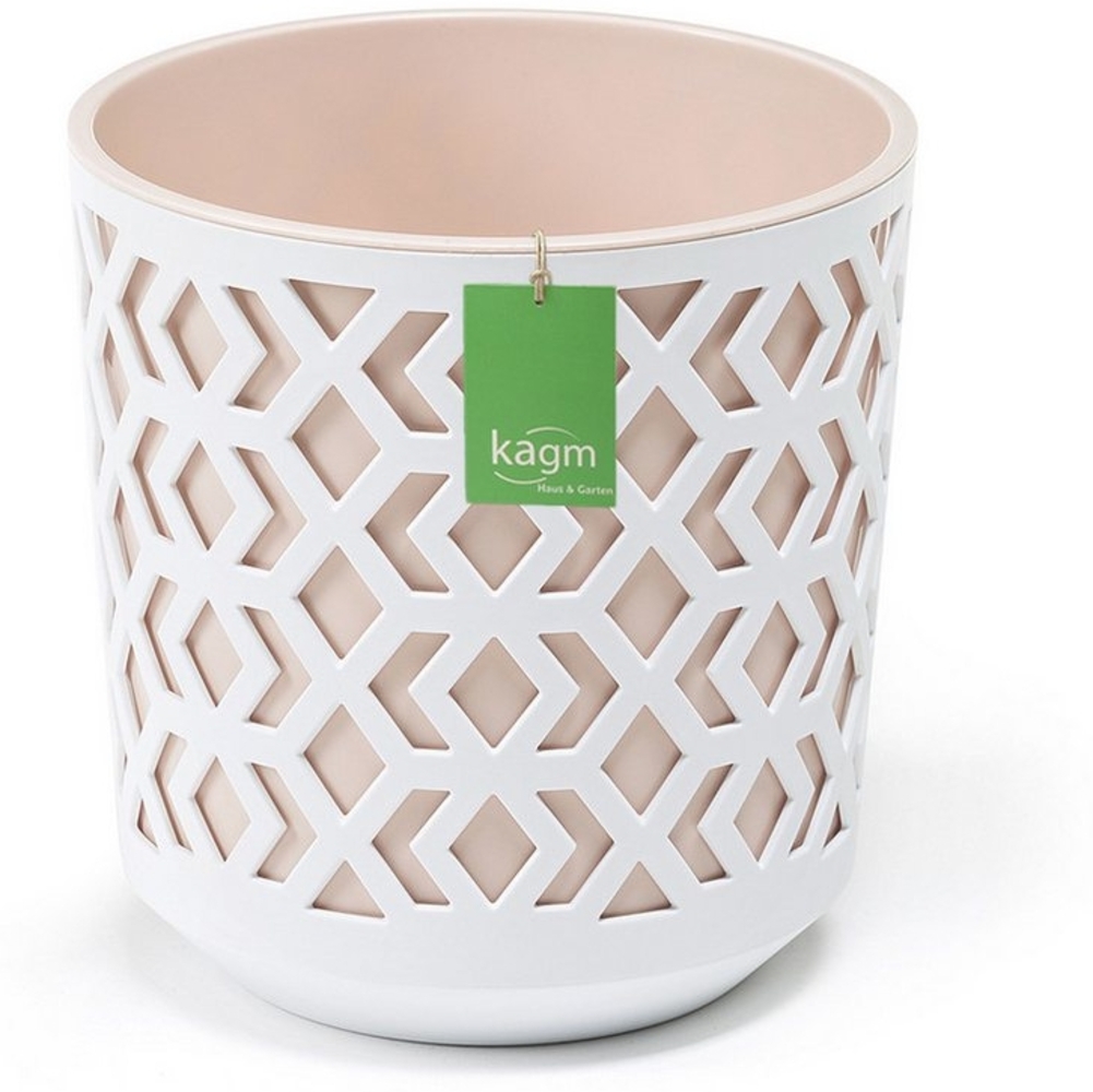 KAGM Übertopf Blumentopf Übertopf Pflanztopf aus Kunststoff 5 Farben (2in1 (Außentopf + Innentopf) Bild 1