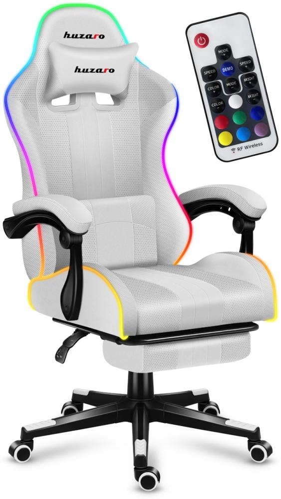 HUZARO Force 4.7 Weiﬂer RGB Gaming-Stuhl Bild 1