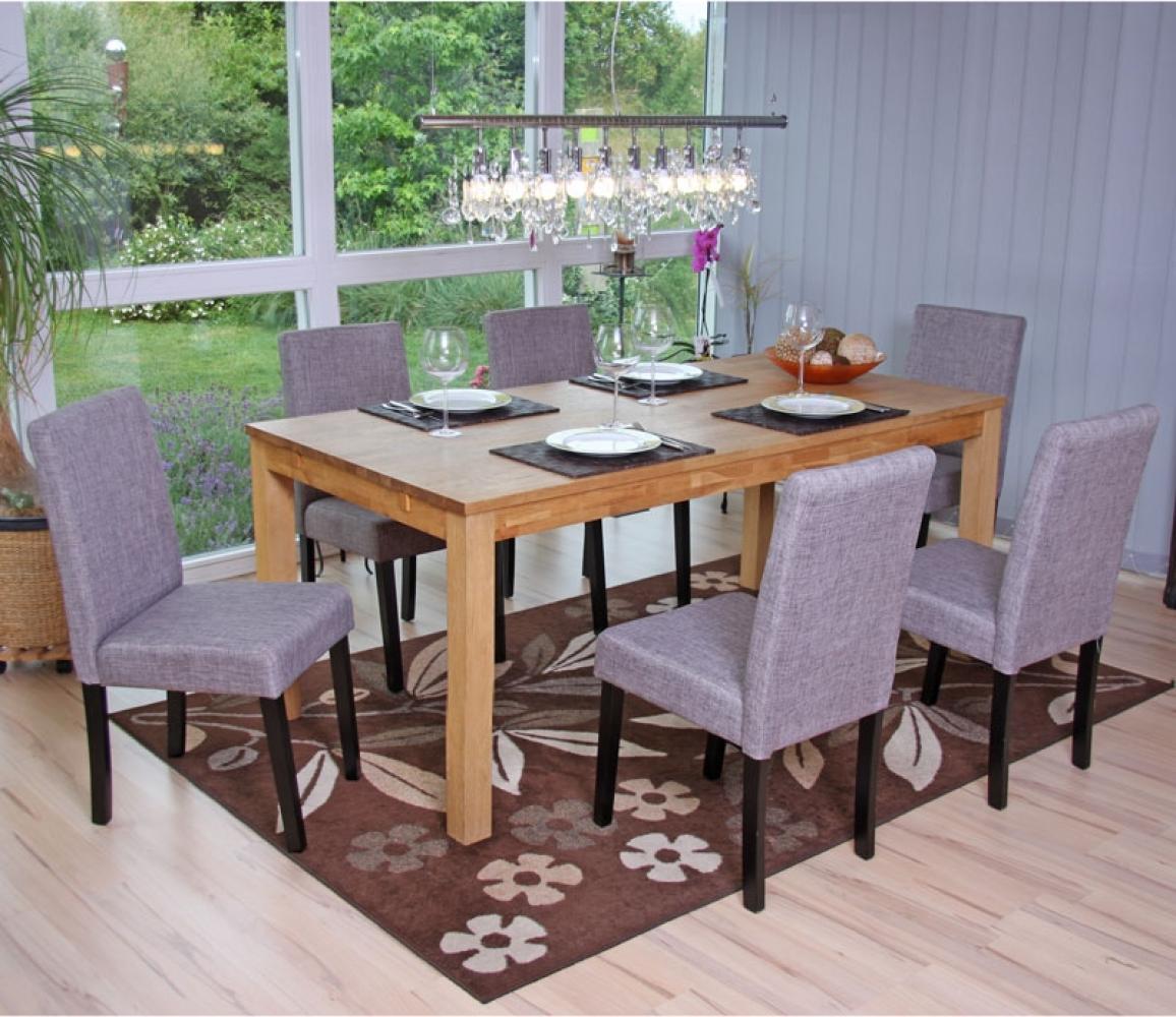 6er-Set Esszimmerstuhl 'Littau' Textil, grau, dunkle Beine Bild 1