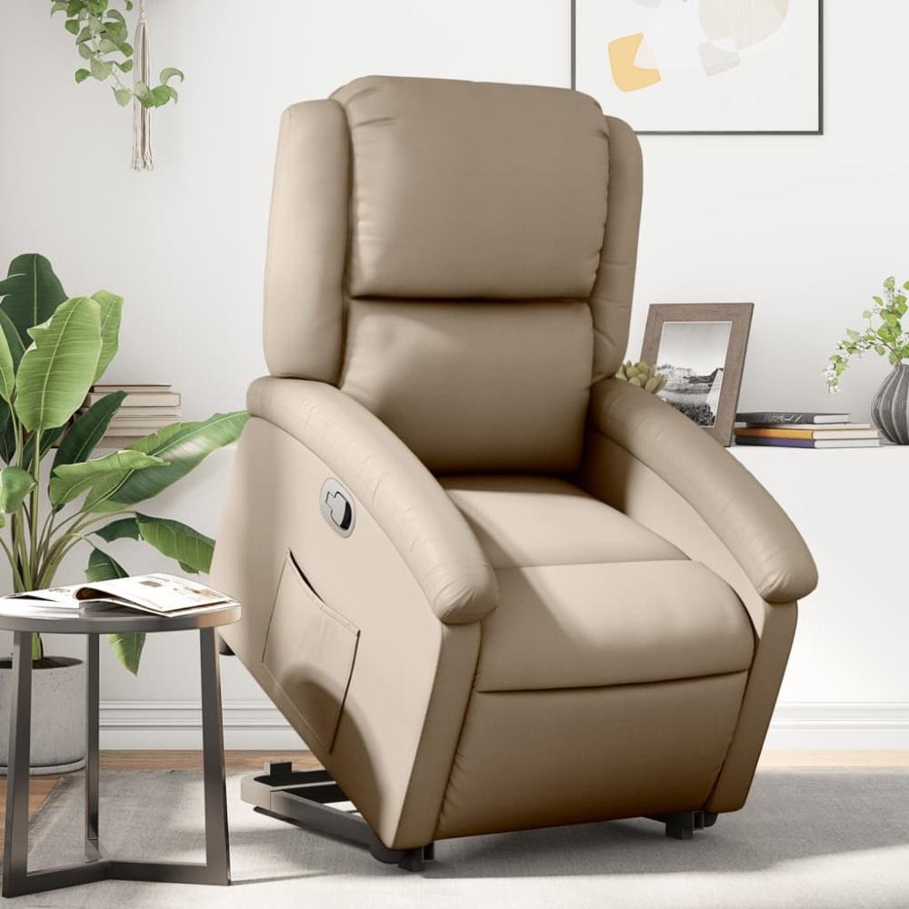 vidaXL Relaxsessel mit Aufstehhilfe Cappuccino-Braun Kunstleder 3204232 Bild 1