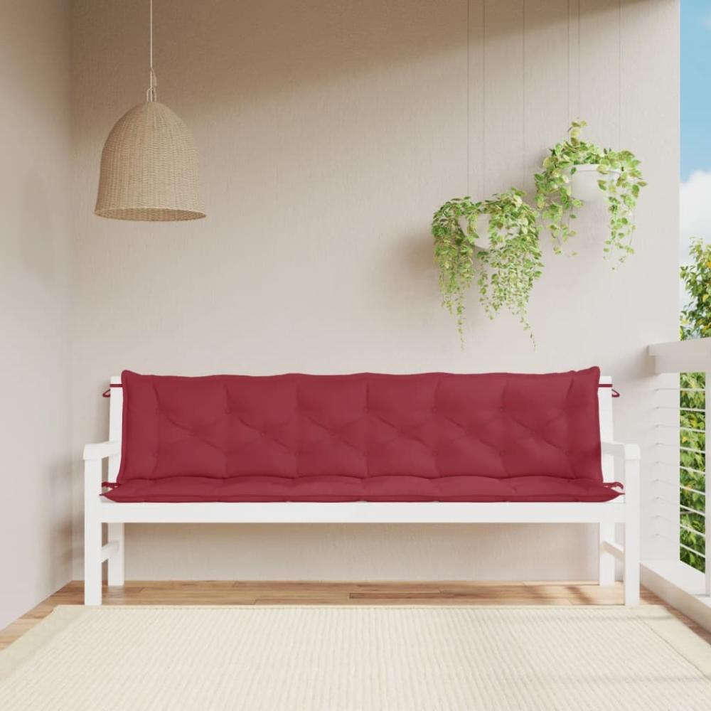 vidaXL Gartenbank-Auflagen 2 Stk. Weinrot 200x50x7 cm Oxford-Gewebe 361744 Bild 1