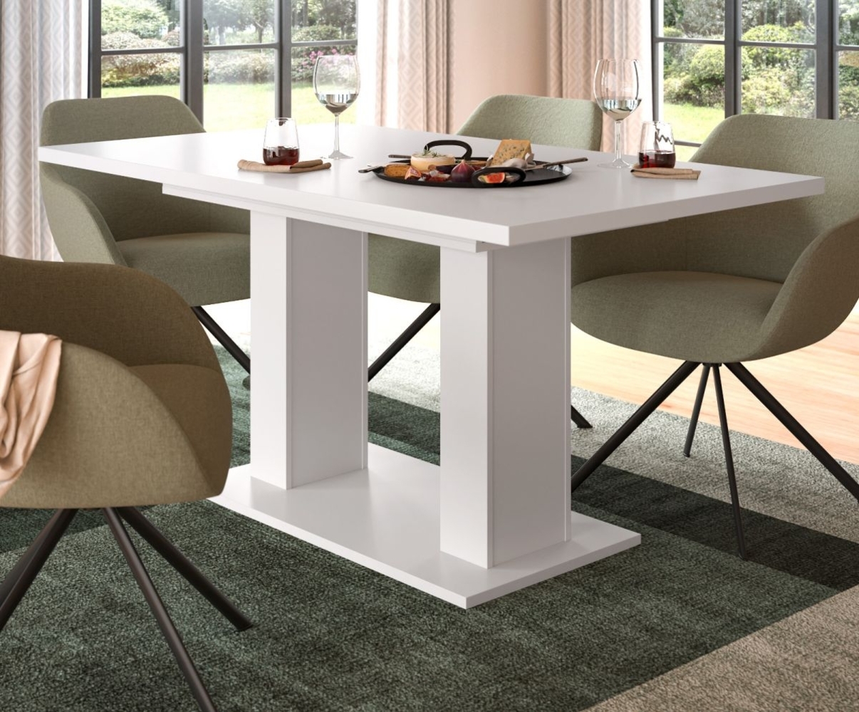 Esstisch Home-X in weiß ausziehbar 150 - 190 cm Bild 1