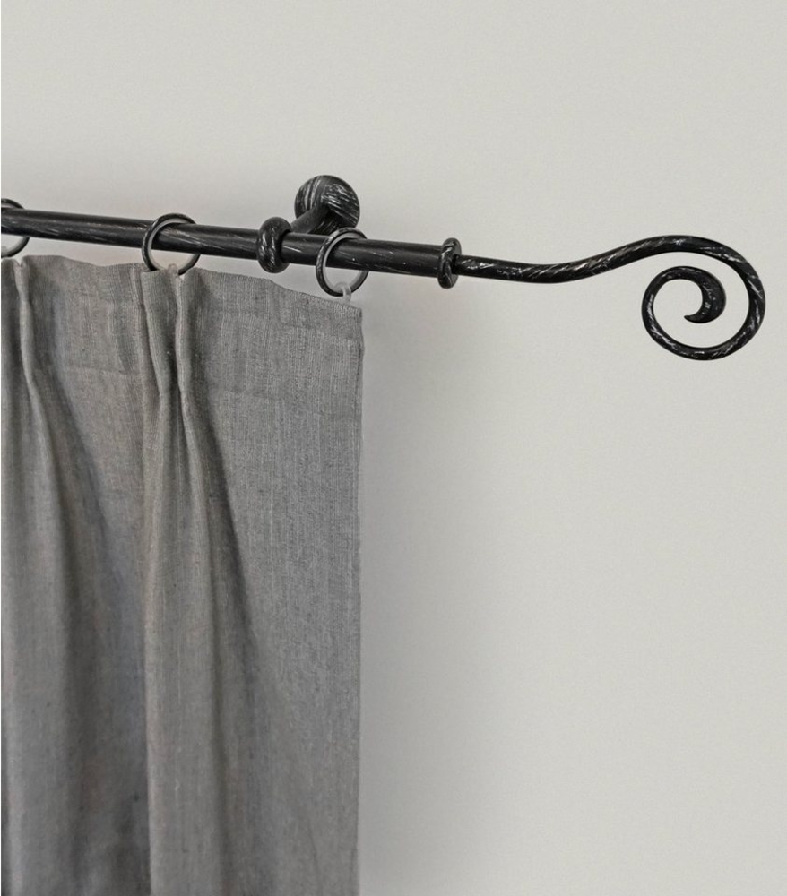 GARESA Gardinenstange ESPERANCA, Ø 16 mm, 1-läufig, Wunschmaßlänge, verschraubt, Metall, rustikale Vorhanggarnitur, verlängerbar, Eisen, Endk. Spirale Bild 1