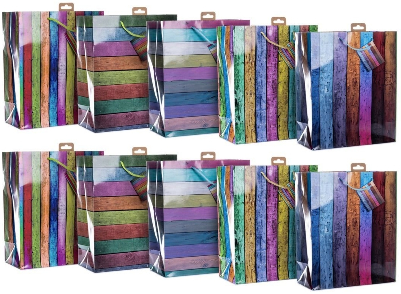 laro Geschenkbox Premiumline Große Geschenktüten Geschenktaschen 10-100 Stk Stripes (10 St) Bild 1