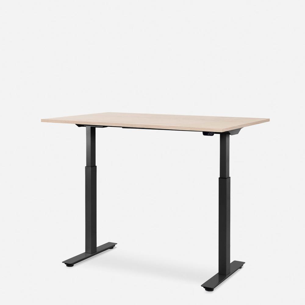 120 x 80 cm WRK21® SMART - Mandal Ahorn / Schwarz elektrisch höhenverstellbarer Schreibtisch Bild 1