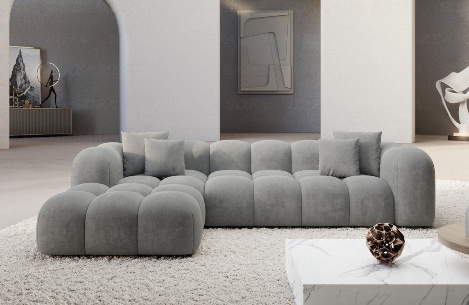 Sofa Dreams Ecksofa Stoffsofa Eckcouch Polster Eck Sofa Formentera L Form kurz Stoff, Loungesofa Bild 1