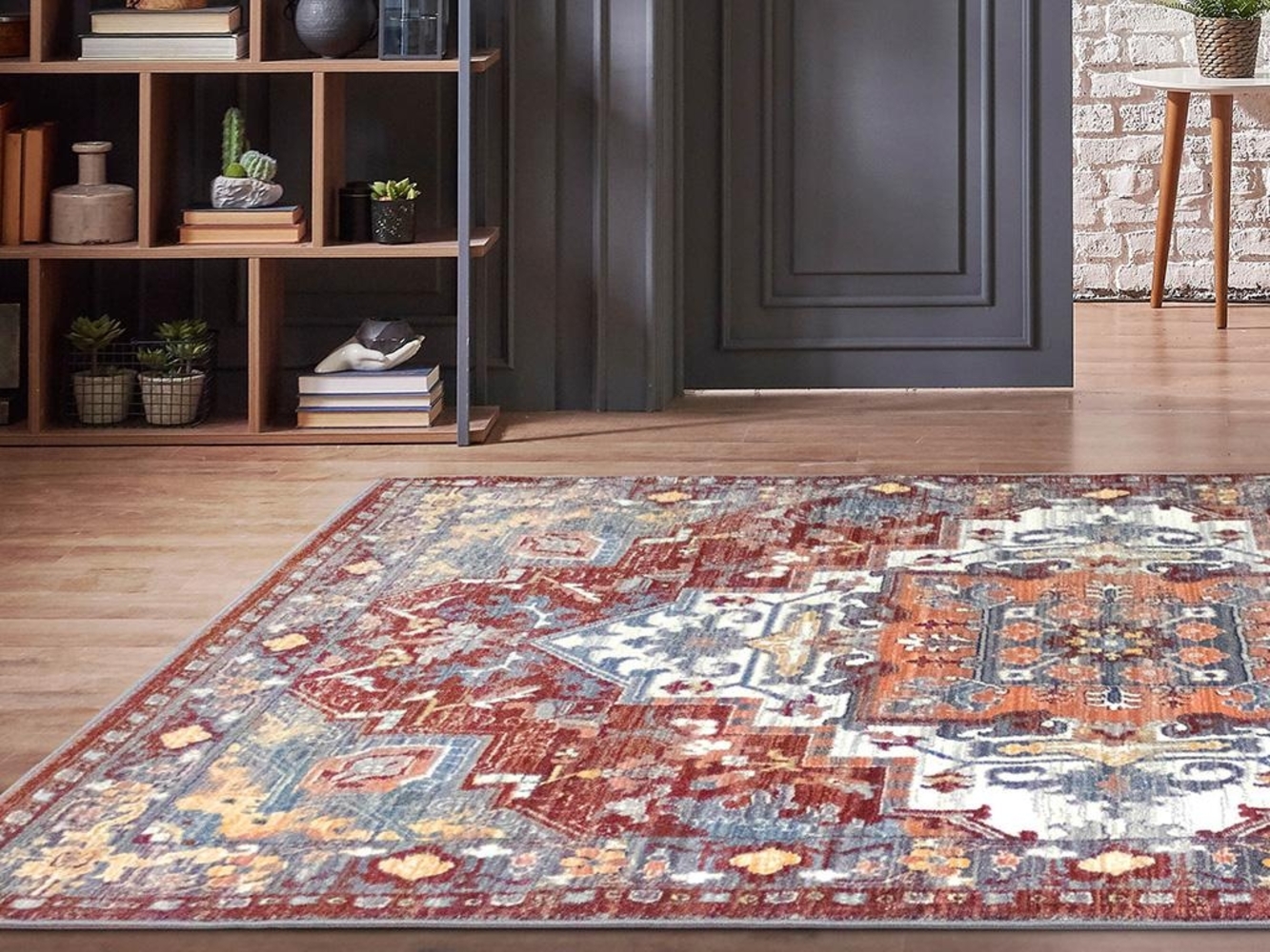 Vente-unique - Teppich orientalisch - 200 x 290 cm - Rot & Blau - KALYAN Bild 1