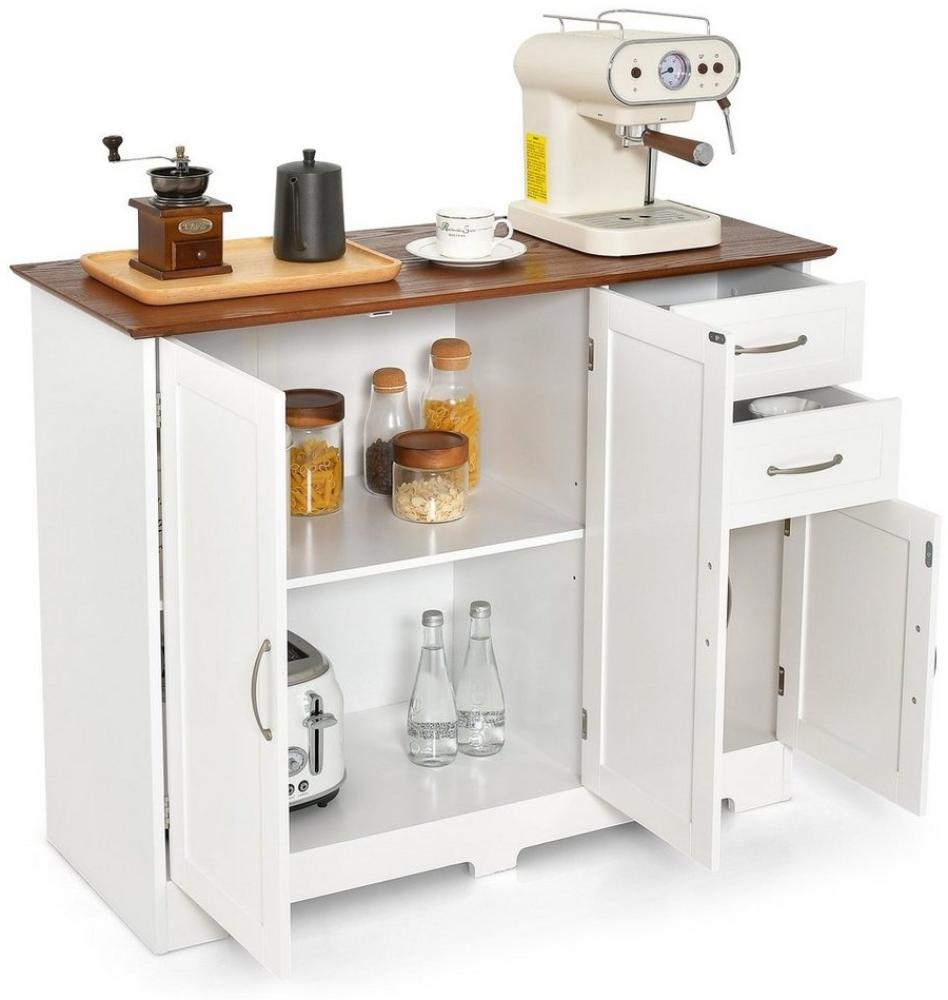 COSTWAY Küchenbuffet mit Arbeitsplatte, Schublade&Tür, Küchenschrank 100×40cm Bild 1