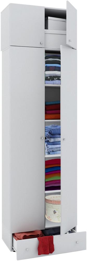 Mehrzweckschrank Kleiderschrank Hochschrank Garderobe Flur Schrank Regal weiß Bild 1