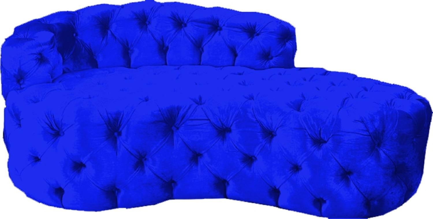 Casa Padrino Luxus Chesterfield Samt Chaiselongue Royalblau Bild 1