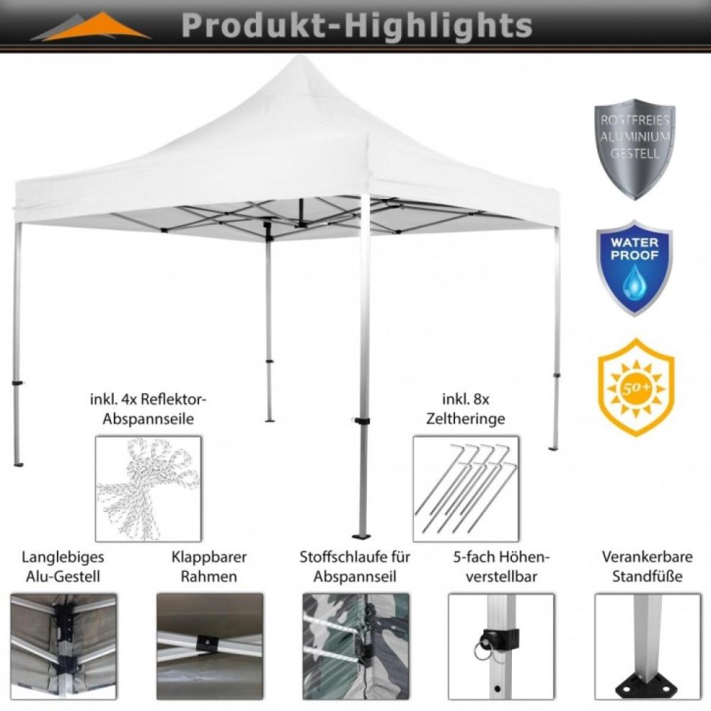 INSTENT Faltpavillon "PRO" 3x3,Trolley, Alu, weiß Bild 1