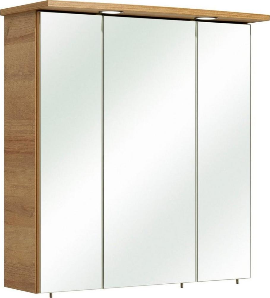 Saphir Spiegelschrank Quickset 919 Badschrank, 3 Spiegeltüren, 6 Einlegeböden, 65 cm breit inkl. LED-Beleuchtung, Türdämpfer, Schalter-/Steckdosenkombination Bild 1