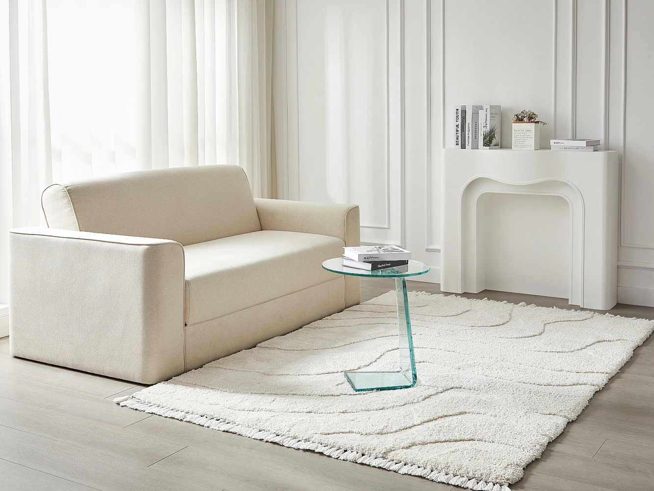 Vente-unique - Beistelltisch - Sicherheitsglas - ERVILA Bild 1