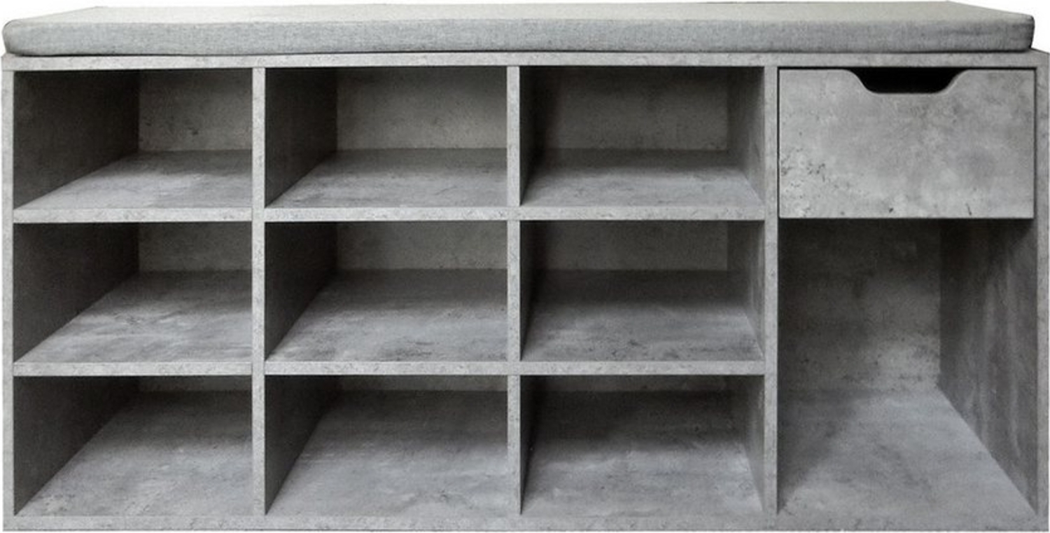 HTI-Living Schuhbank Schuhbank Lisa Beton (Stück, 1-St, 1 Schuhbank), Schuhregal 10 Fächer Bild 1