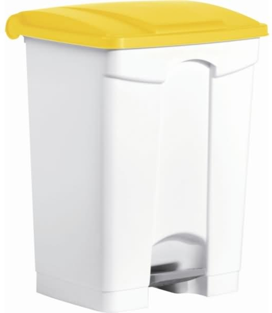 Helit Tretabfallbehälter 68l Kunststoff grau Deckel gelb Bild 1