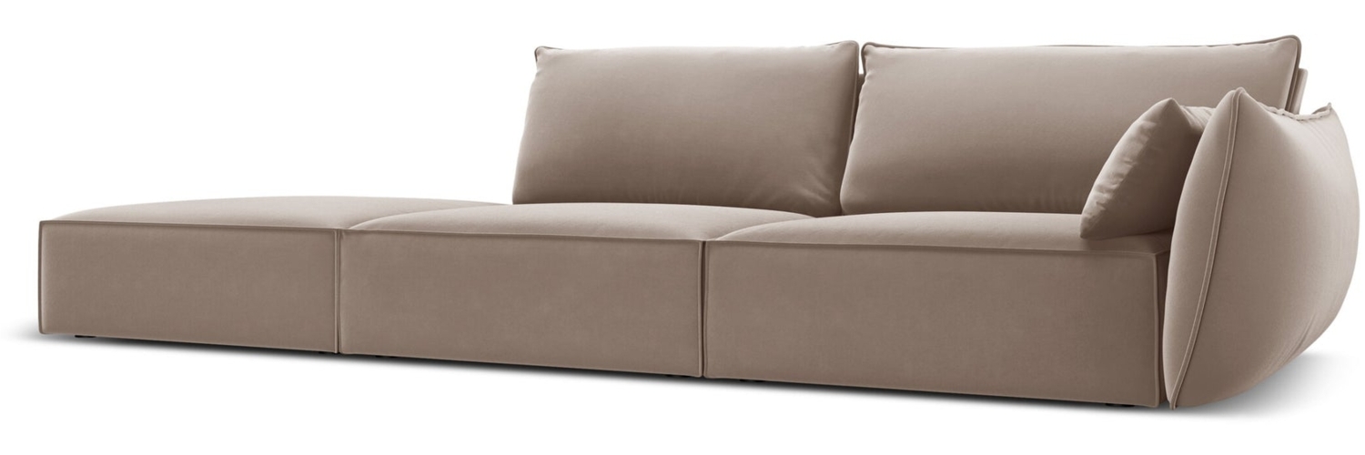 Micadoni Sofa Kaelle 4-Sitzer Links Samt Cappuccino Bild 1