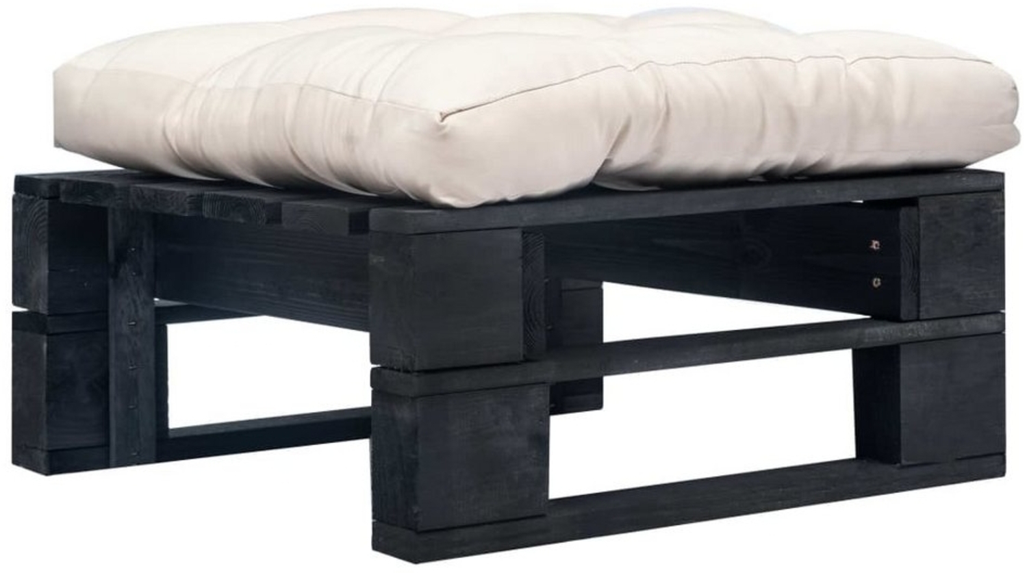 vidaXL Outdoor-Ottomane Paletten mit Kissen in Sandfarben Holz Schwarz 277407 Bild 1